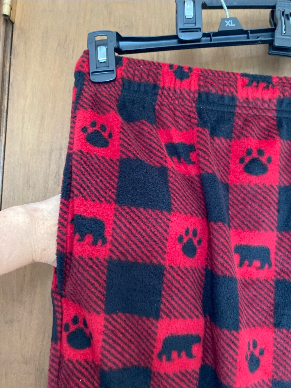 Cuddl Duds plaid print bear & paw print PJ pant w pockets sleepwear loungewear - Picture 7 of 17